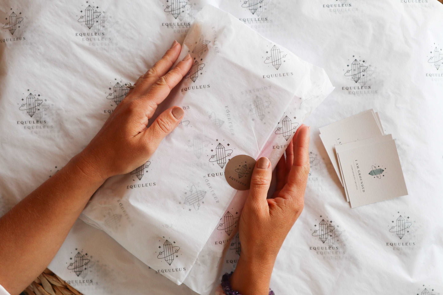 Gift wrapped oracle cards from Equuleus Crystals