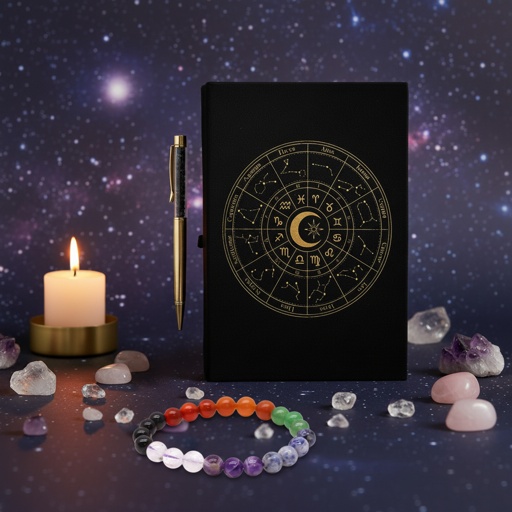 Zodiac Journal Gift Set - Journal, Pen & Bracelet