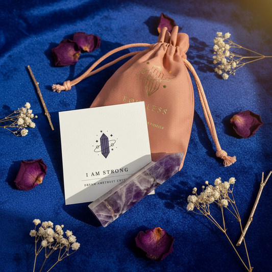 I am Strong, Amethyst Crystal Point & Affirmation Gift