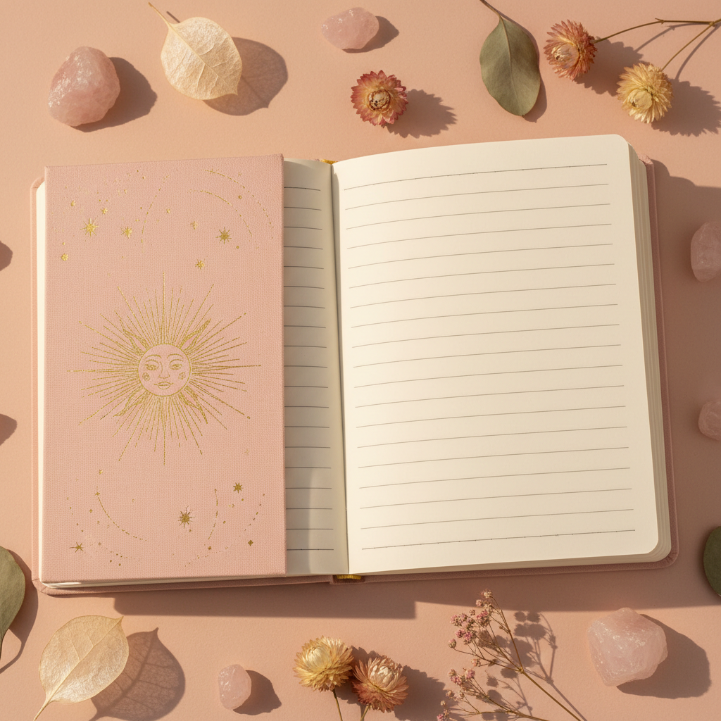 The Sun Gratitude Journal with Rose Quartz Pen