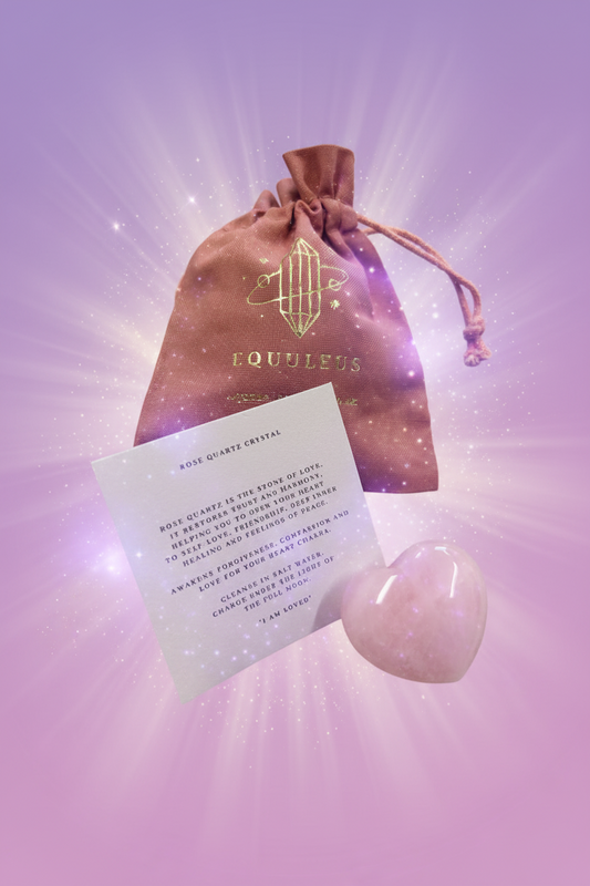 I am Loved, Rose Quartz Crystal Heart & Affirmation Gift