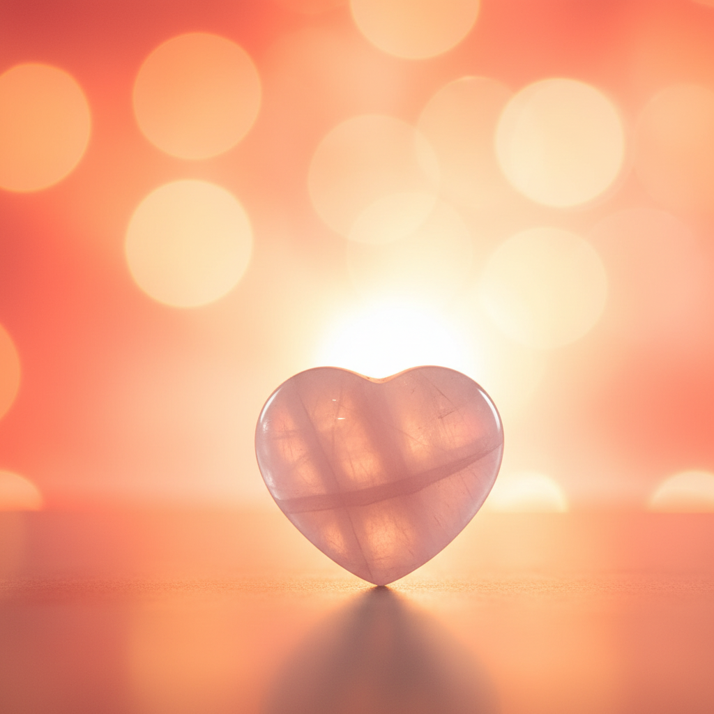 I am Loved, Rose Quartz Crystal Heart & Affirmation Gift