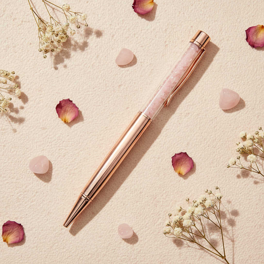 Rose quartz pen